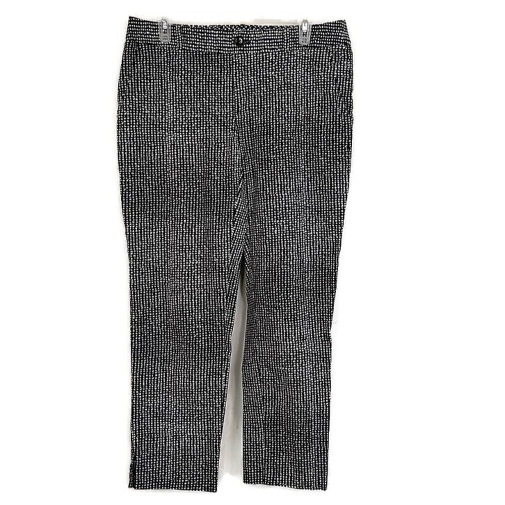Banana Republic Cropped Pants Black Polka Dot Straight Leg Dress Pant sz 10